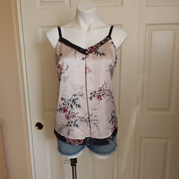 White House Black Market floral satin cami sz S - Picture 2 of 11
